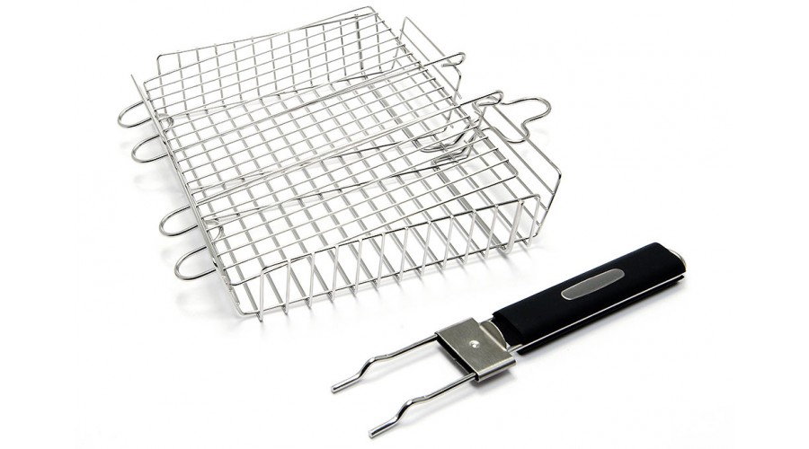 Deluxe rozsdamnetes acél grillkosár